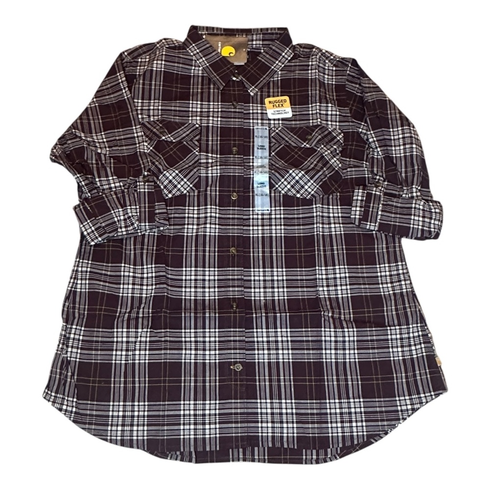 Carhartt 104230 643 Women's Rugged Flex Long Sleeve Button Down XL(16/18)